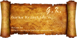 Gurka Krisztián névjegykártya
